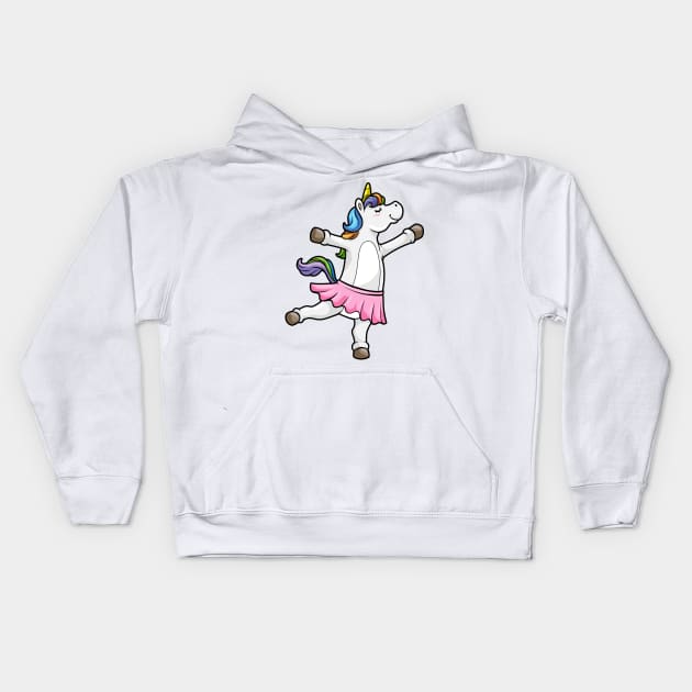 Unicorn is dancing at the ballet Kids Hoodie by Markus Schnabel